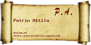 Petrin Attila névjegykártya