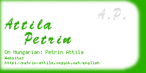attila petrin business card